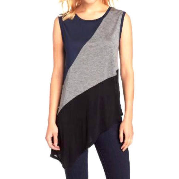 BCBGMaxAzria Tops - BCBGMaxAzria Asymmetrical Colorblock Tunic